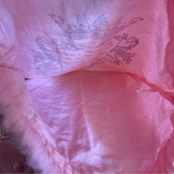 Y2K 2000s Juicy Couture Pink Flannel Once Upon‎ A Time Dustbag w/ Heart J Tags - Picture 9 of 10